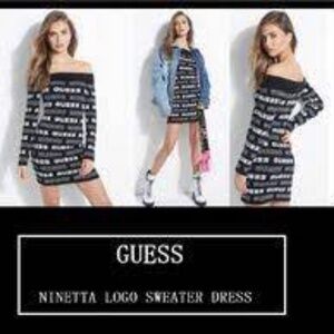 GUESS Ninetta Logo Off-The-Shoulder Dress